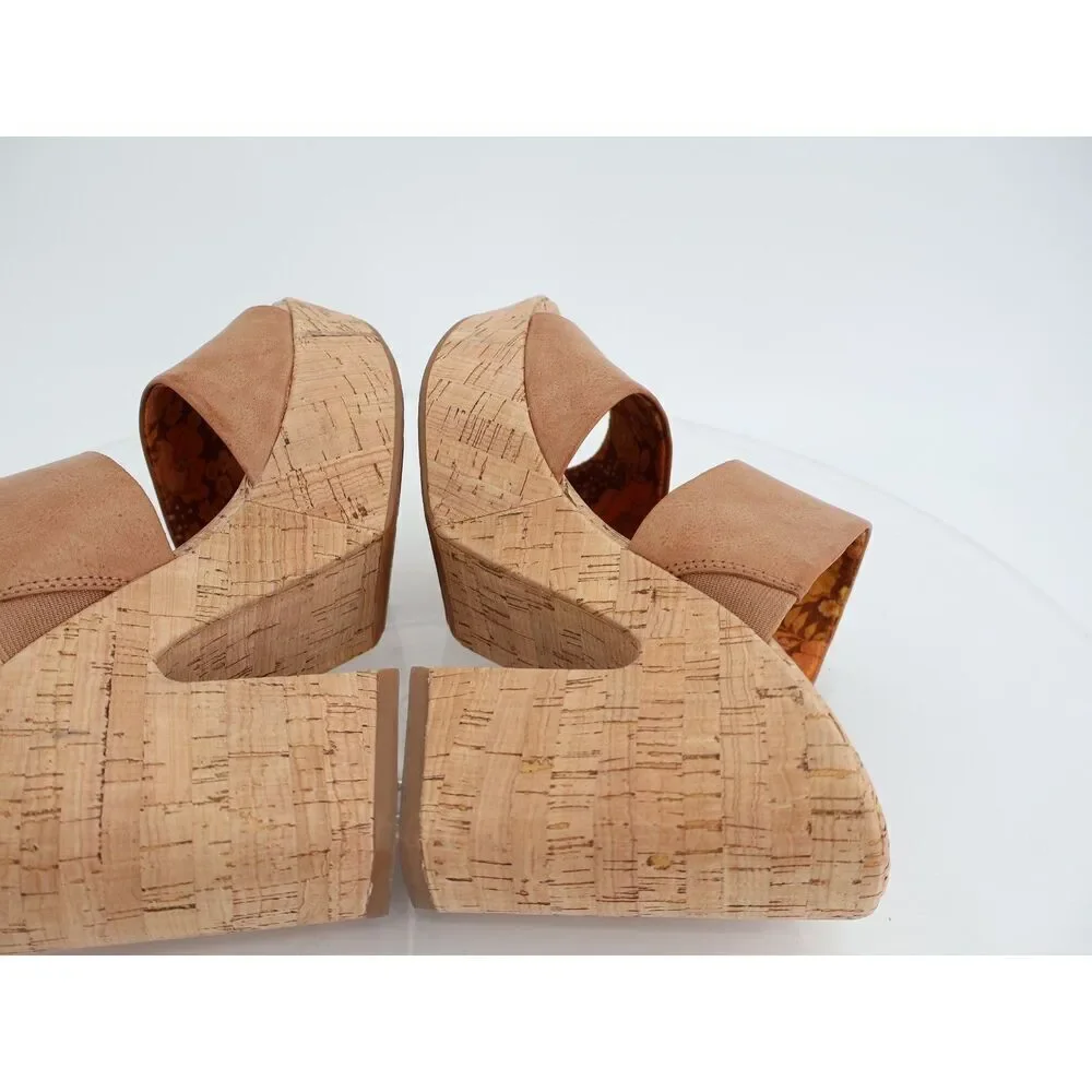 Korks Kork Ease Dezi Sandals Platform Brown Vegan Strappy Chunky Heel Size 11